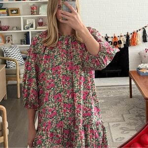 Floral Pink and Green Dress